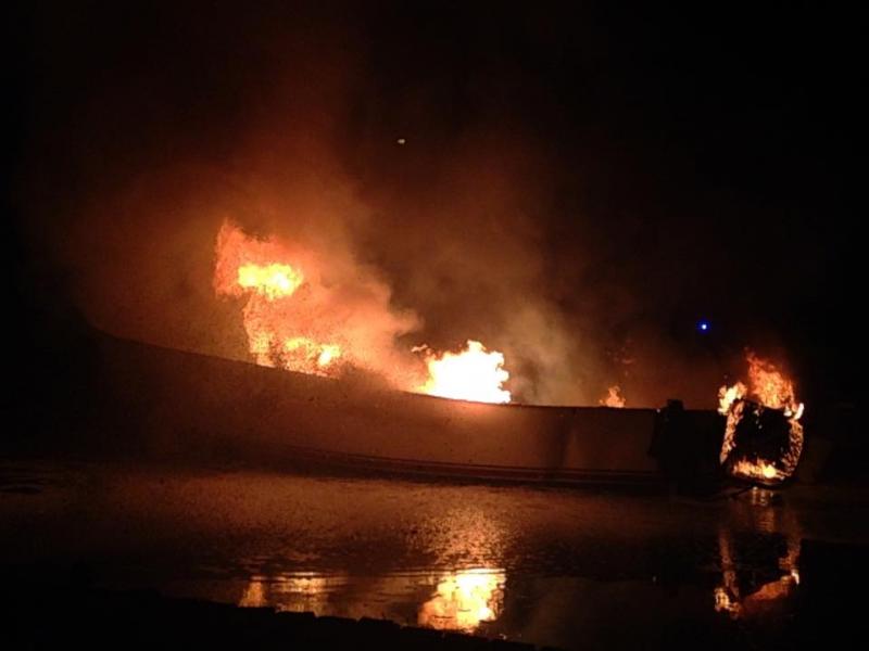Boat explodes in Newlands