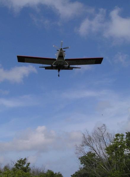 Mosquito plane starts swampland spray