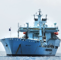 UK naval ship docks to prepare foremergencies