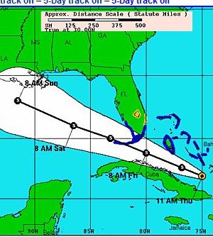 Third tropical depression forms south of the Bahamas