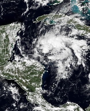 Stormy weather brewing south of Cayman Islands
