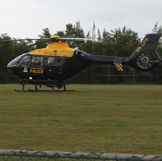 Cop chopper drops in on primary school kids