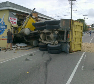 Two drivers injured in dump truck smash