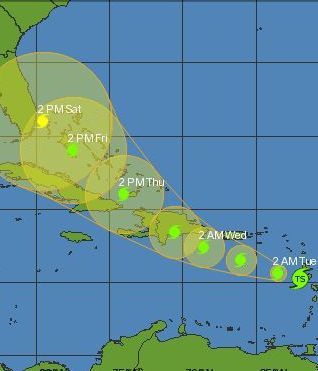 NHC issues first warnings on tropical storm Emily