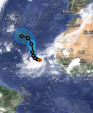 Tropical Storm Humberto rolls across Atlantic