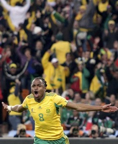 South Africa gets first world cup goal