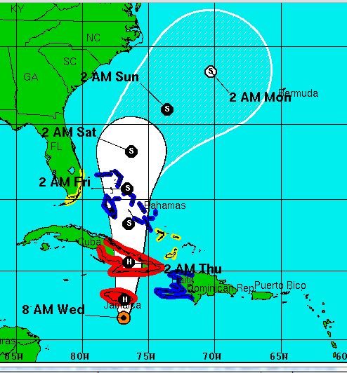 Sandy heads to Jamaica but rough seas for Cayman