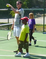 Young Brackers learn tennis basics